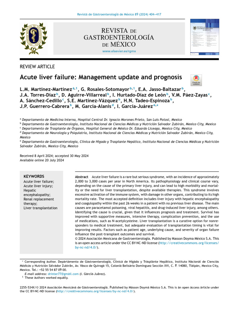 Acute Liver Failure: Management & Prognosis | PDF | Hepatitis | Liver