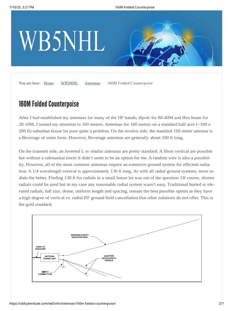 160M Folded Counterpoise Overview | PDF | Antenna (Radio) | Electrical ...