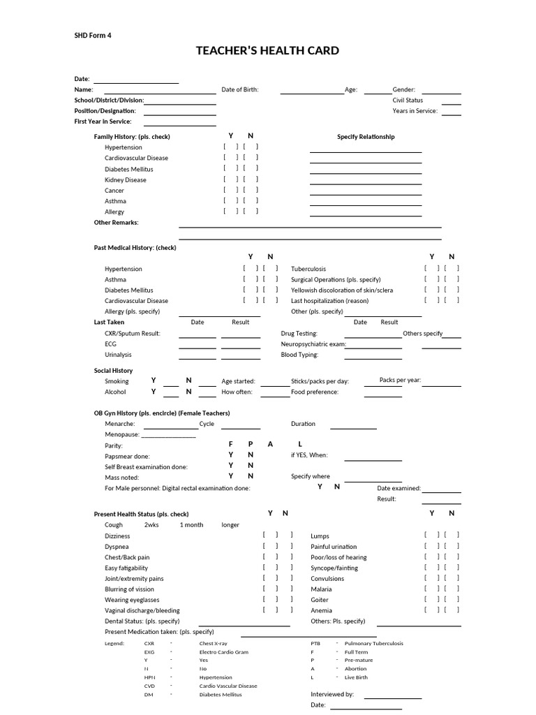 SHD Form 4 T NTP-1309838350 | PDF | Dentures | Periodontology