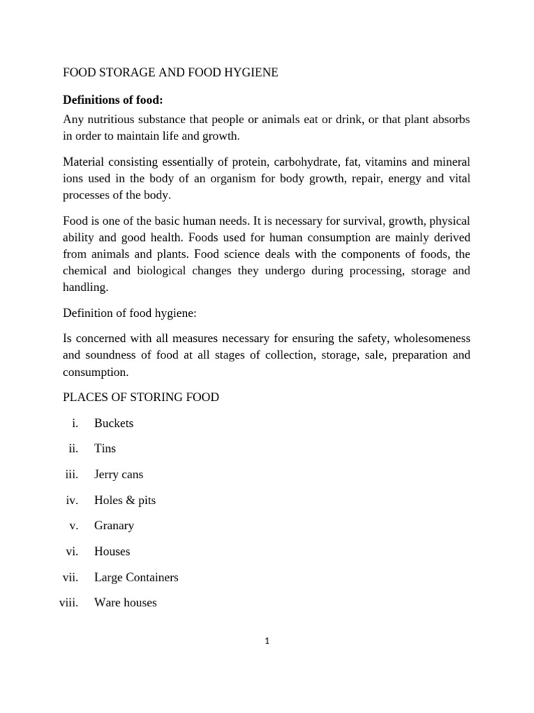 Food Storage and Hygiene Essentials | PDF | Mycotoxin | Food Preservation