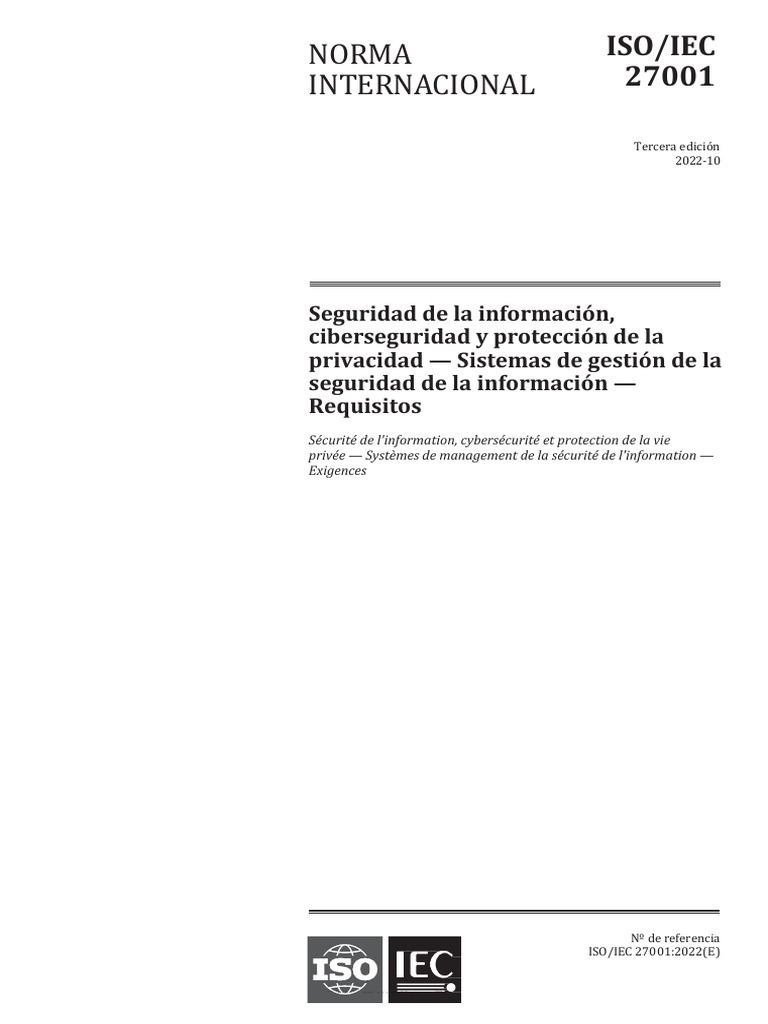 Iso 27001 | PDF | Seguridad de información | Comisión Electrotécnica ...