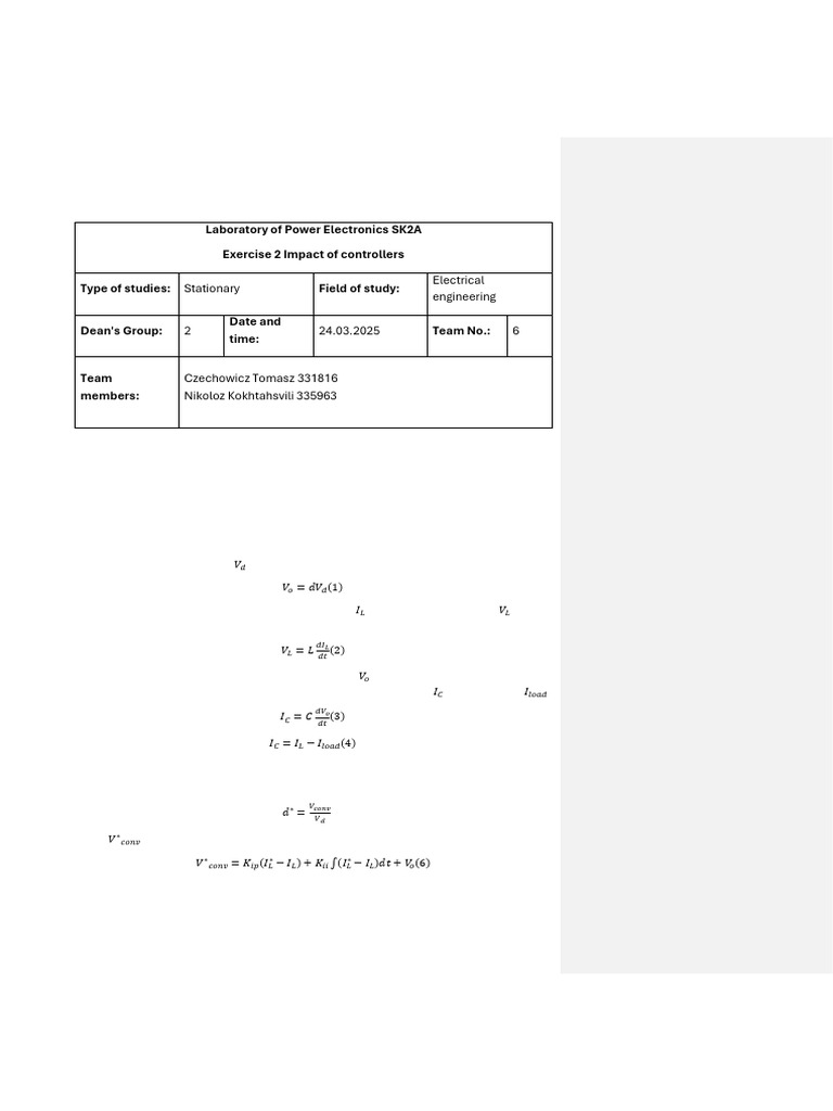SK2A: Impact of Controllers on Buck Converter | PDF | Electronic Filter ...