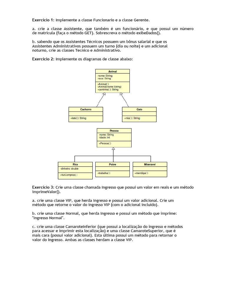 Implementação de Classes em Java | PDF