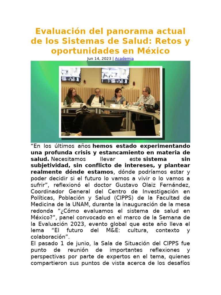 Retos y Oportunidades en Salud México | PDF | México | Sistema de salud