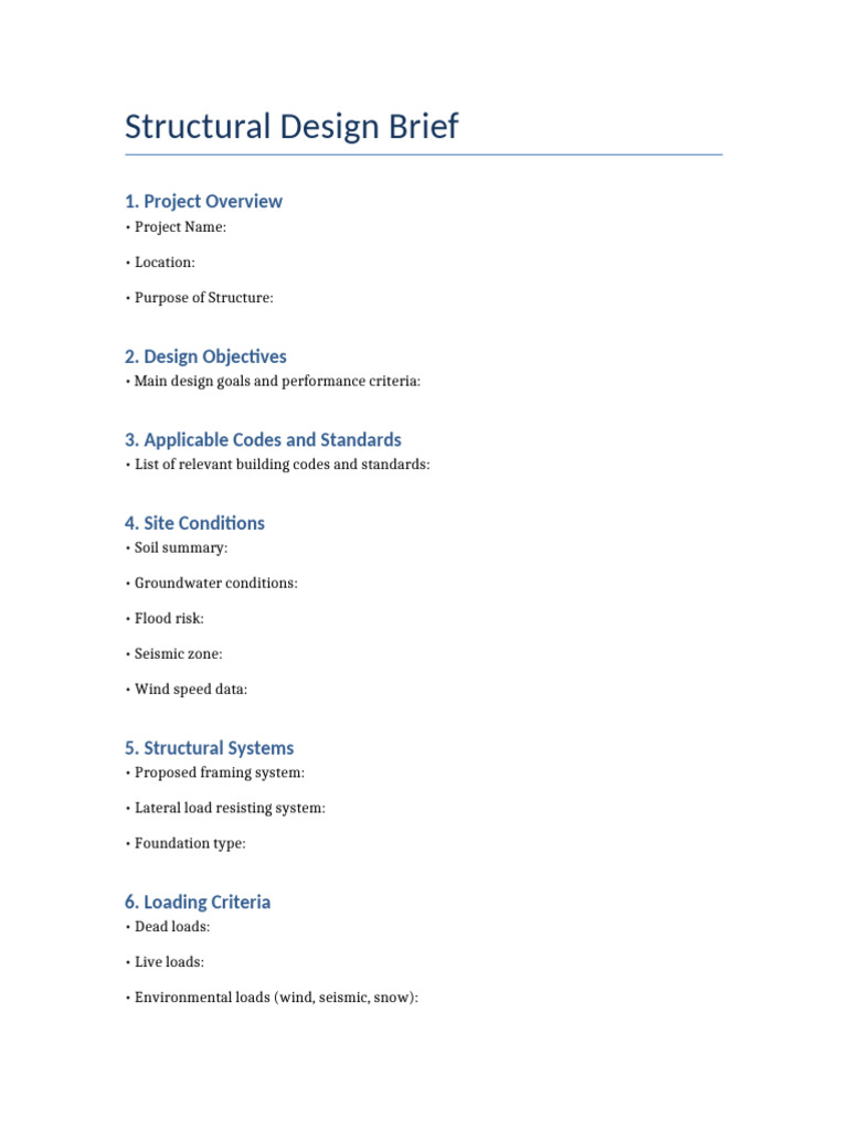 Structural Design Brief Overview | PDF