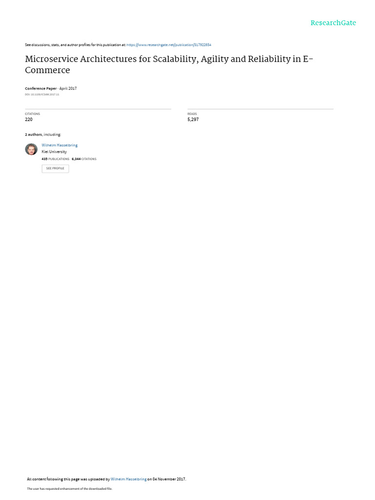 Microservices for E-Commerce Scalability | PDF | Scalability | Computer ...