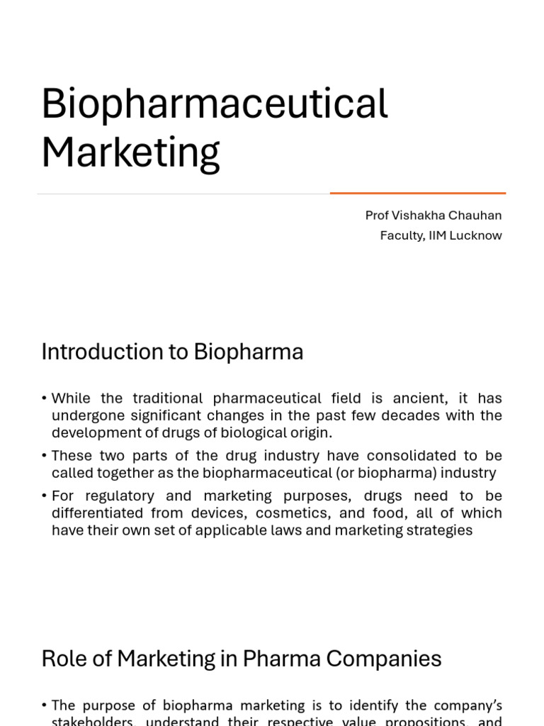 Biopharmaceutical Marketing Strategies | PDF | Generic Drug ...