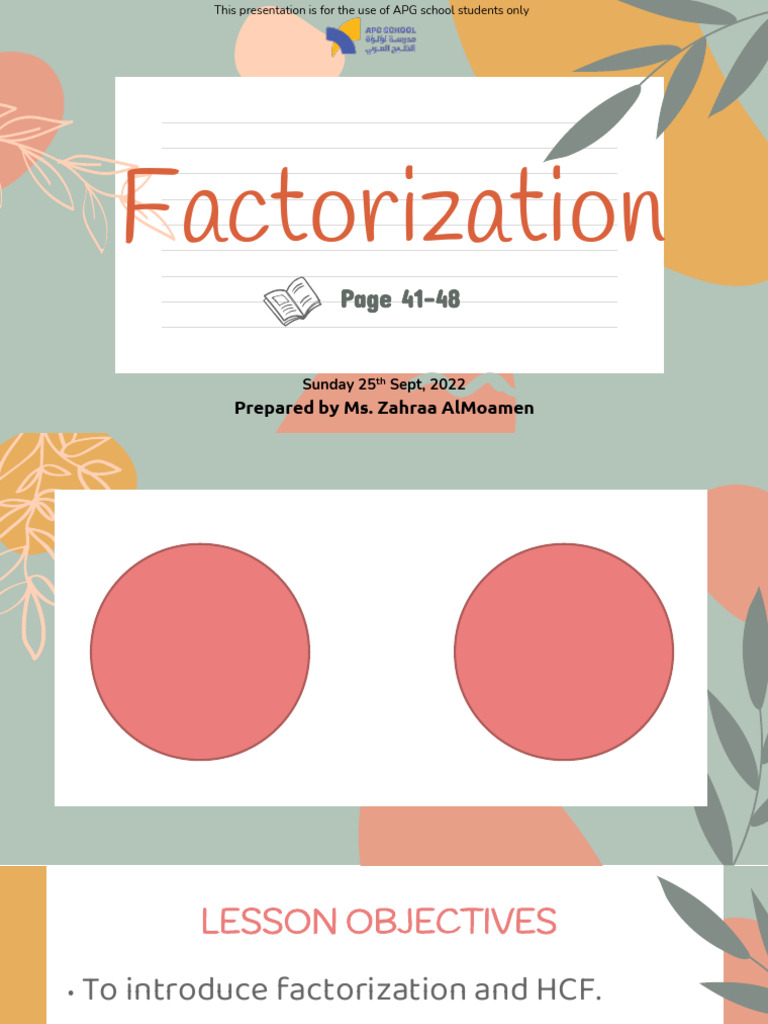 Factorization and HCF for Students | PDF