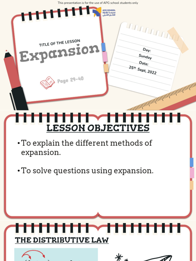 Methods of Expansion for Students | PDF