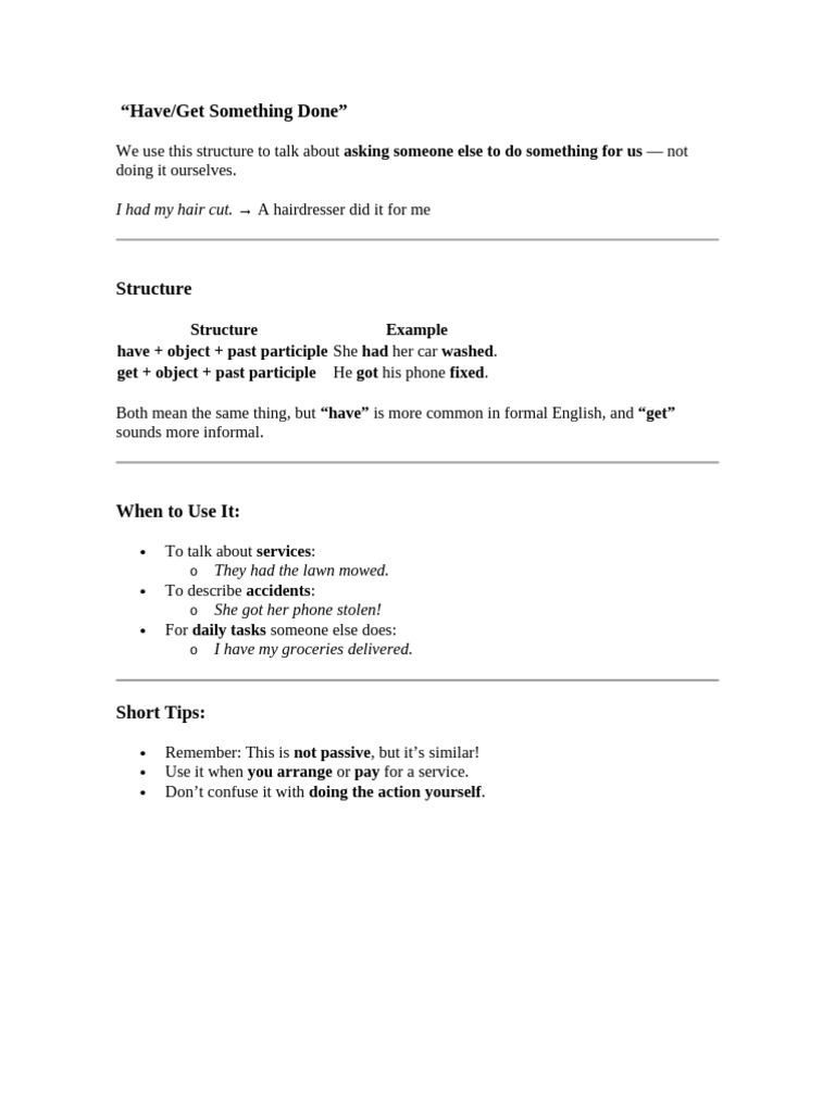 Have or Get Something Done | PDF