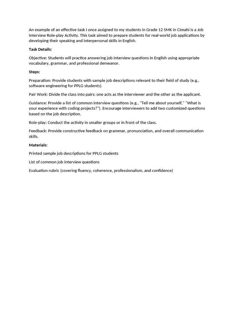 Job Interview Role Play | PDF | Job Interview | Java Script