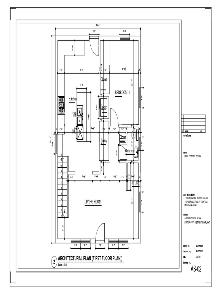 First Floor Architectural Plan Layout | PDF
