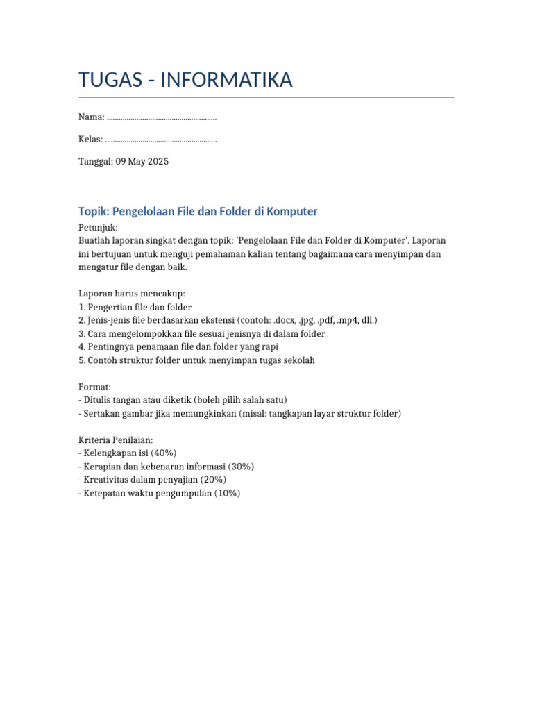 Pengelolaan Folder Tugas Informatika | PDF
