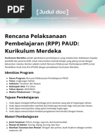 Contoh RPPH PAUD Kurikulum Merdeka | PDF