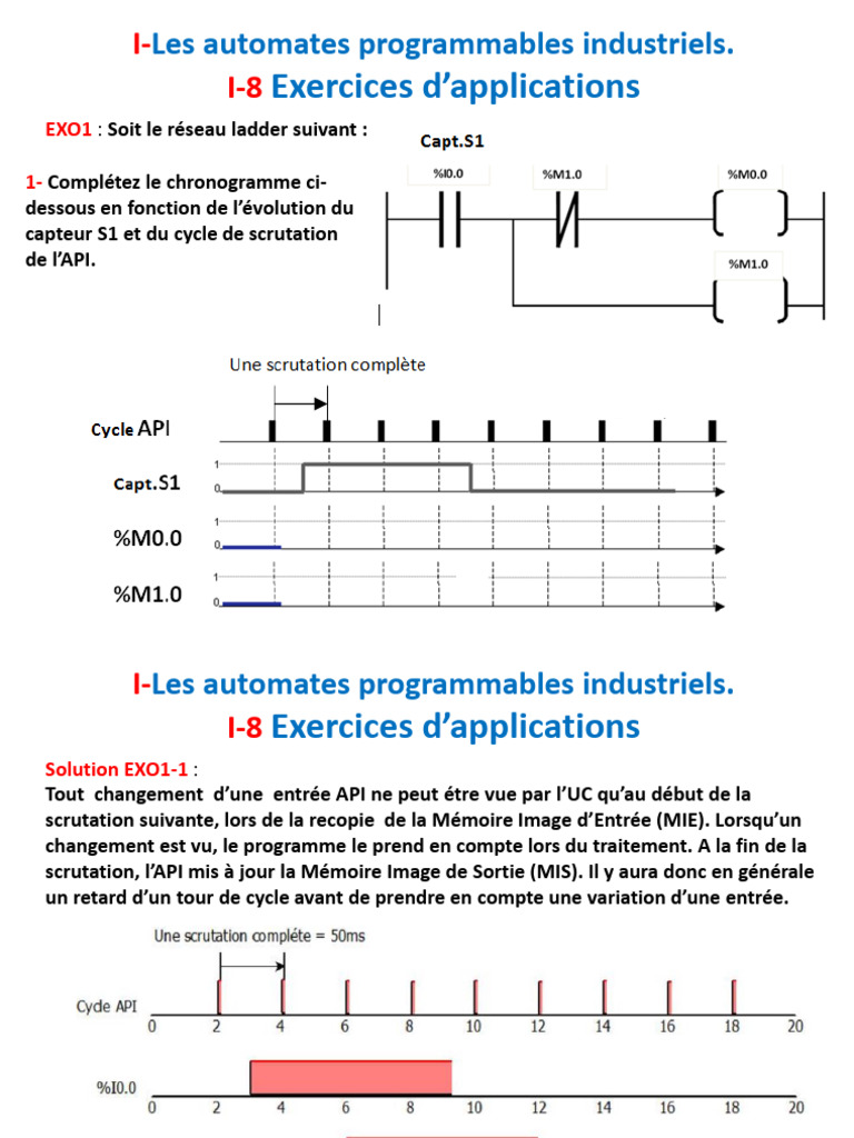 Exercices sur les Automates Programmables | PDF