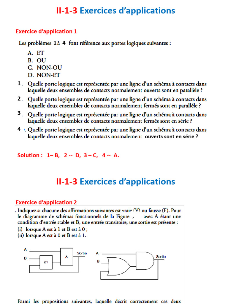 Exercices d'applications et solutions | PDF