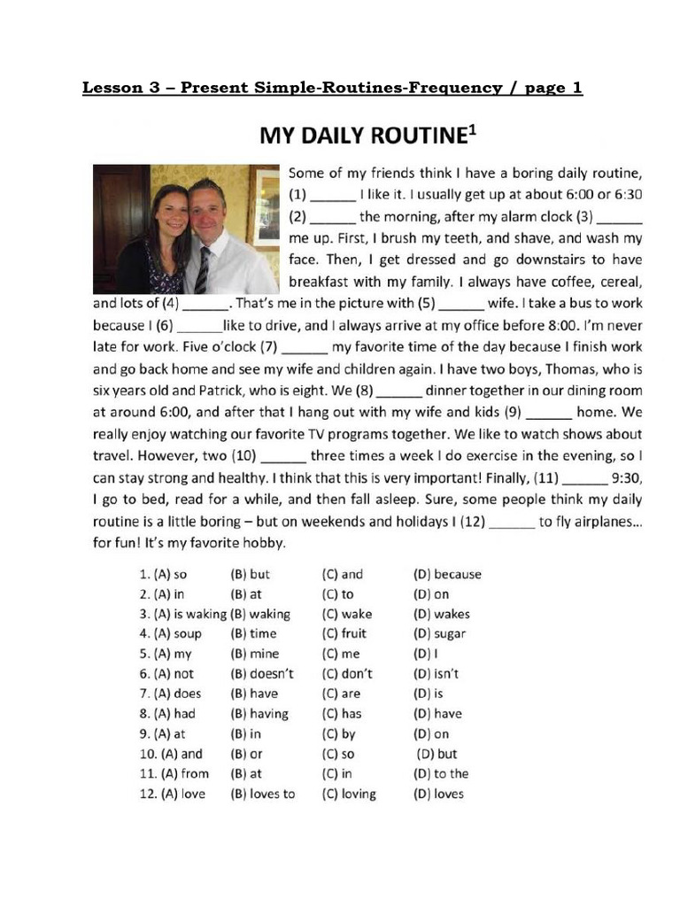 Grade 3 Simple Present Tense Worksheet | PDF