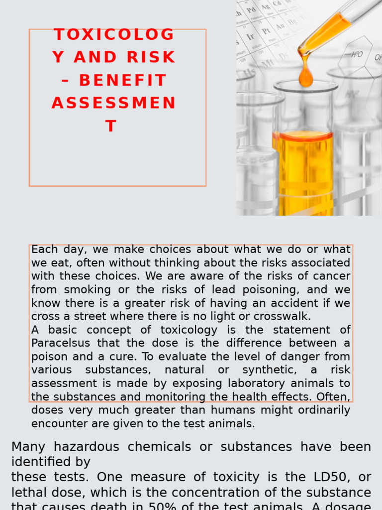 S-6-1toxicology and Risk – Benefit Assessment | PDF