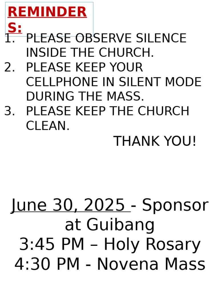 Line Up Sts Peter and Paul | PDF