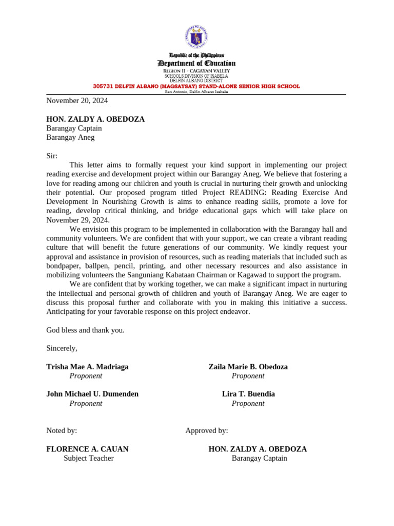 Project READING: Enhancing Literacy in Aneg | PDF | Learning