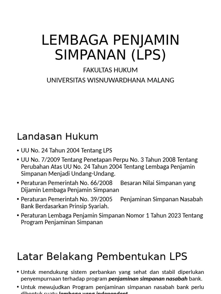 2-Mengenal Lembaga Penjamin Simpanan | PDF