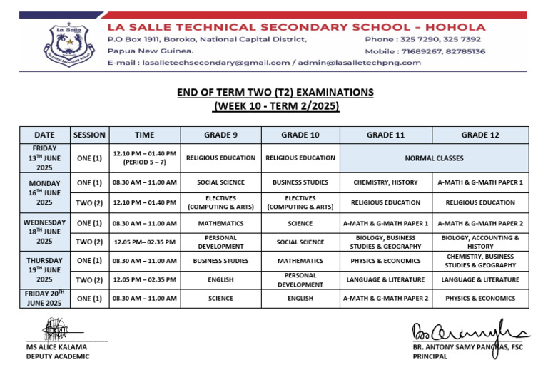 Term 2 Exam Schedule 2025 | PDF | Science | Educational Stages