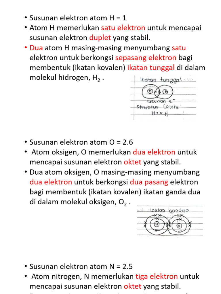 Struktur Lewis dan Ikatan Kovalen N2, O2, H2 | PDF