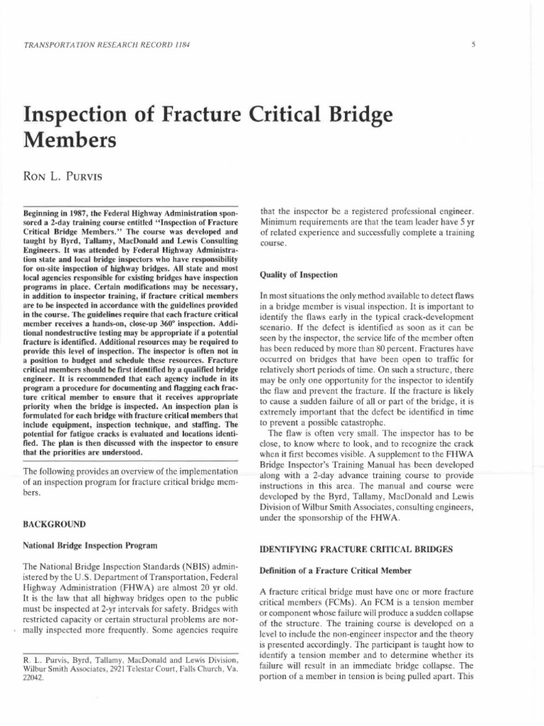 Fracture Critical Bridge Inspection Guide | PDF | Fracture | Stress ...