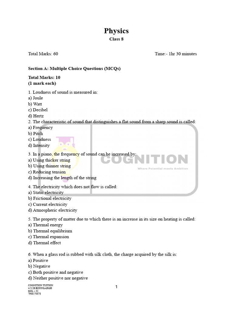 Class 8 Physics Syllabus Overview | PDF | Sound | Heat
