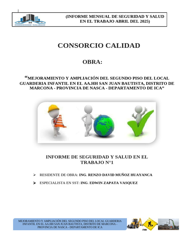 Informe de Seguridad en Construcción Abril 2025 | PDF | Seguridad y ...