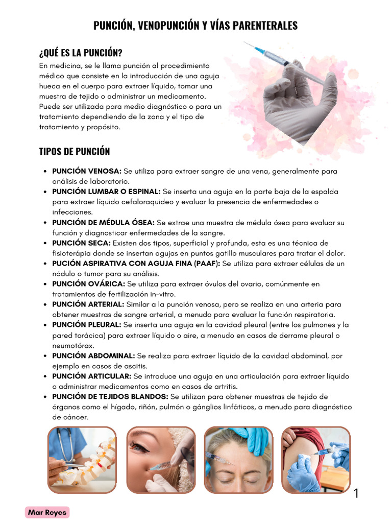 Procedimiento de Venopunción | PDF | Inyección (medicina) | Terapia ...