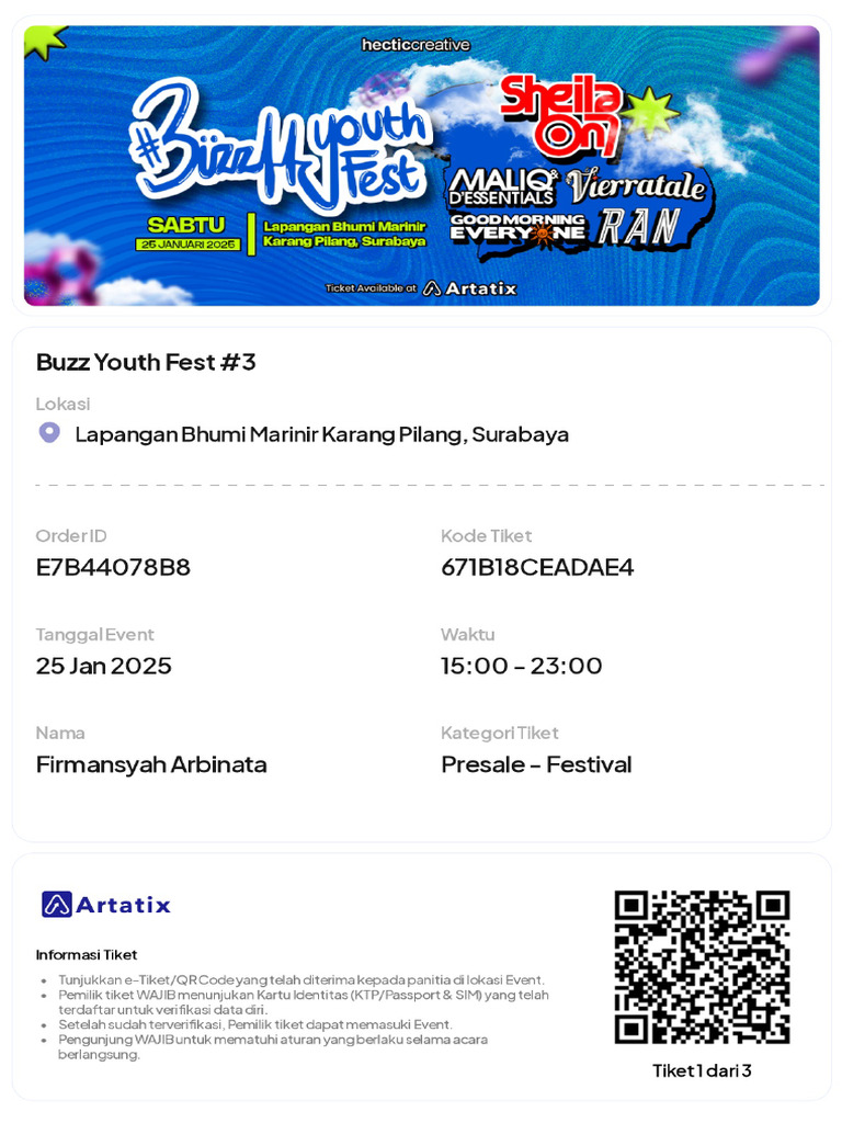 E-Tiket Event Buzz Youth Fest #3 | PDF