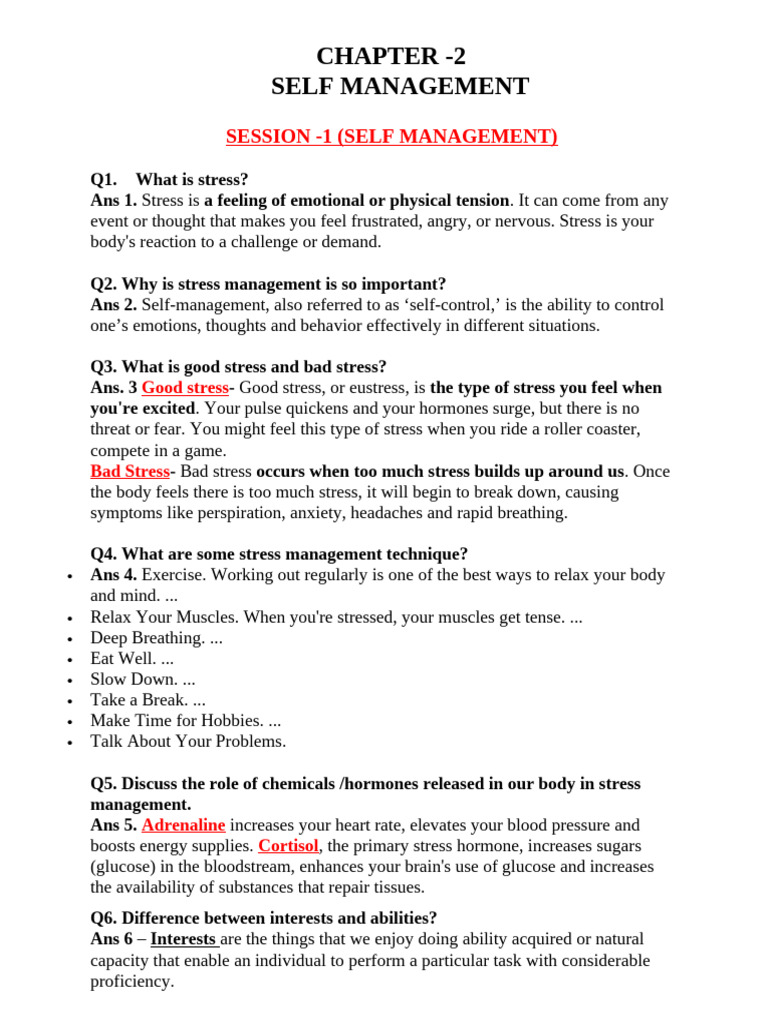 Self Management Techniques and Insights | PDF | Motivational | Motivation