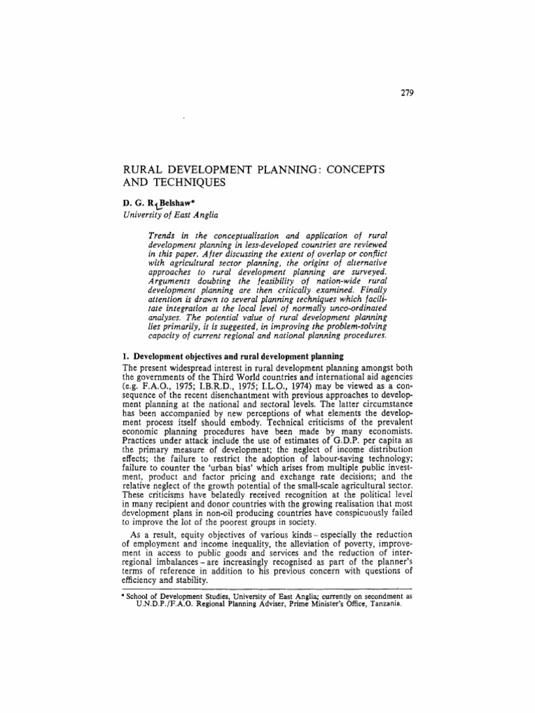 Rural Development Planning Techniques | PDF | Poverty | Poverty ...