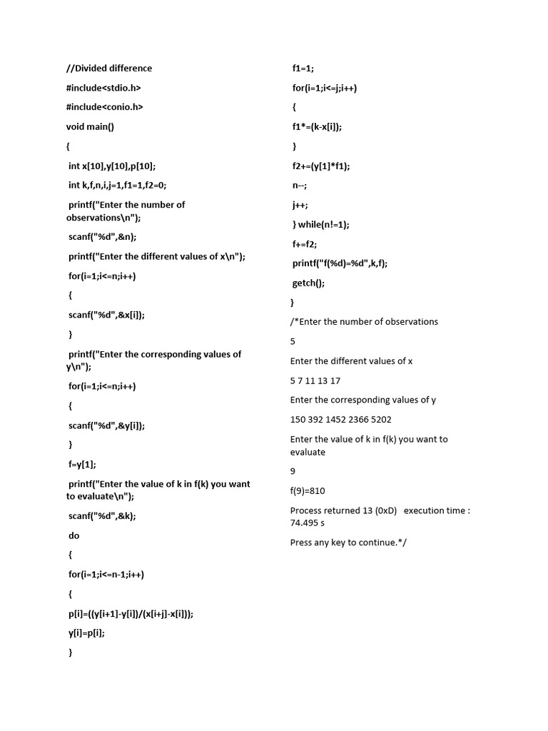 Divided Difference | PDF