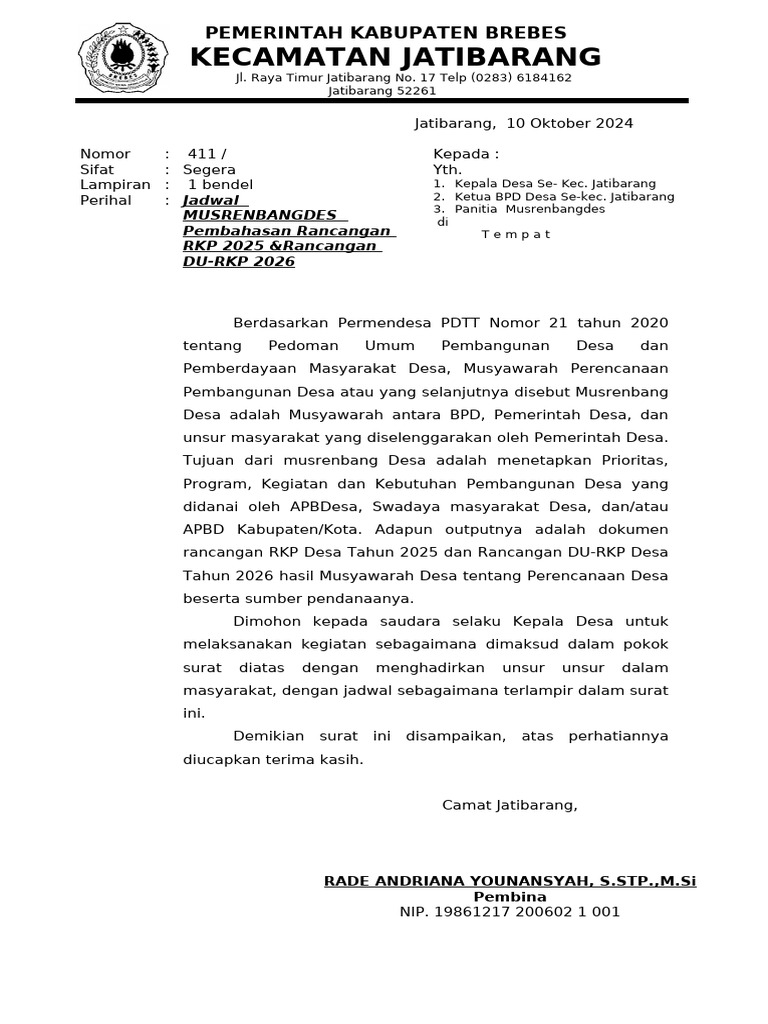 Notulen Musrenbang Desa RKP 2025 | PDF