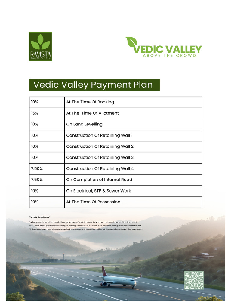 Vedic Valley Payment Plan | PDF