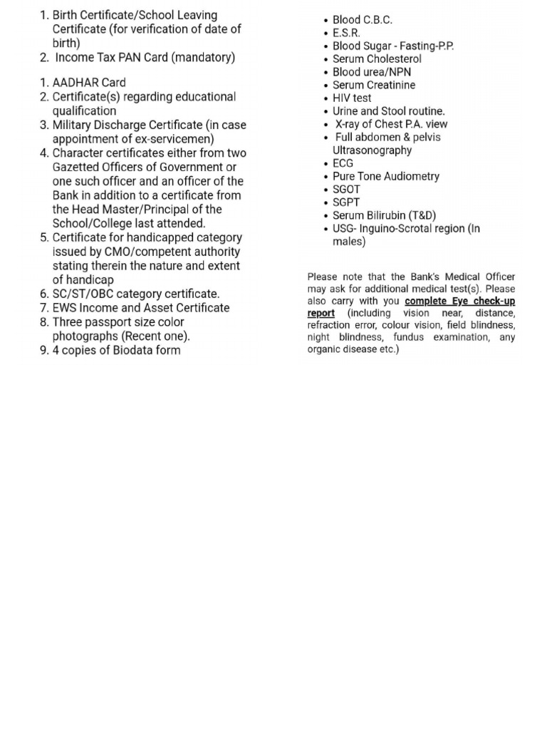 Required For Banking | PDF