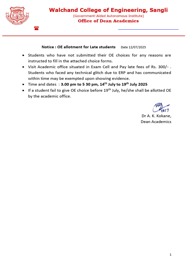 Late OE Notice and Forms | PDF