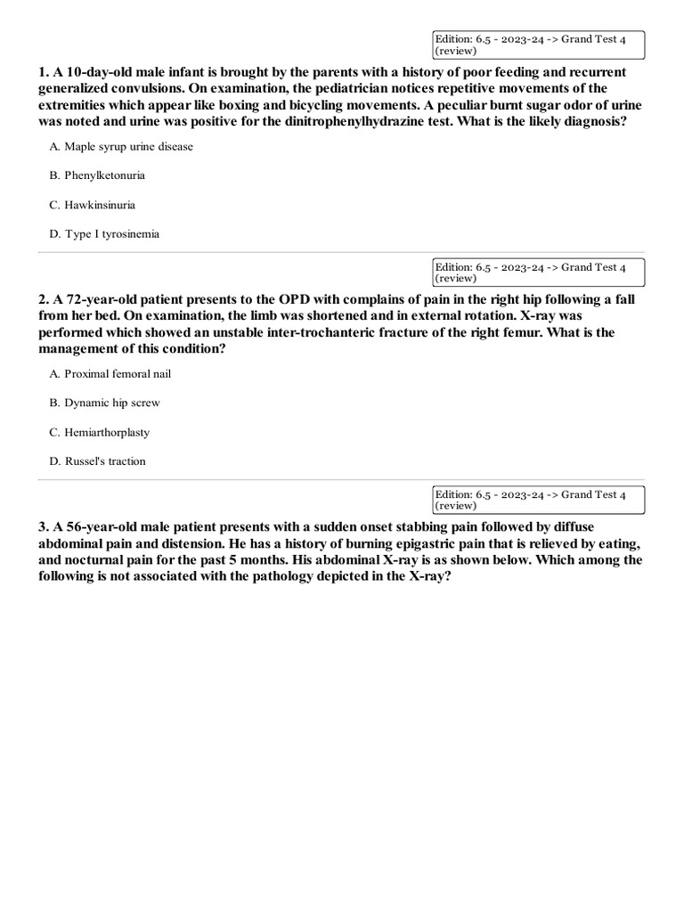 2023-24 Grand Test 4 (Review) | PDF | Dissociation (Psychology ...