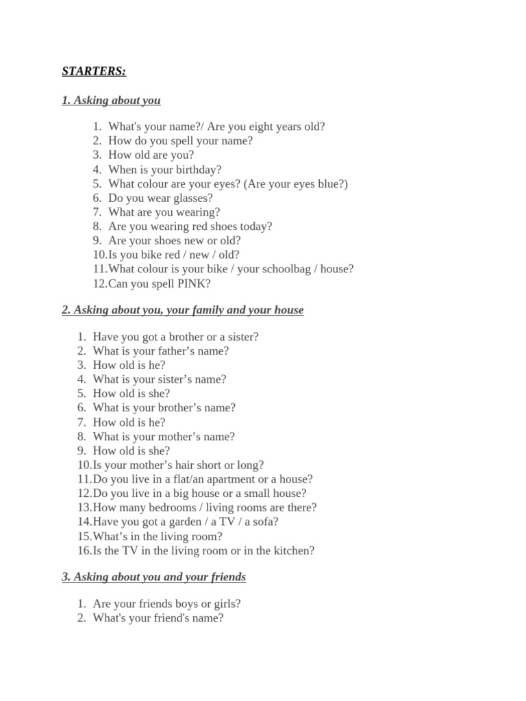 Essential Questions for Kids' Conversations | PDF