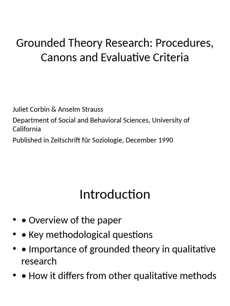 Grounded Theory Detailed Presentation Pdf Qualitative Research