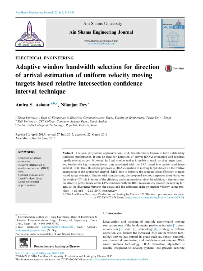 Adaptive DOA Estimation for Moving Targets | PDF | Mean Squared Error ...