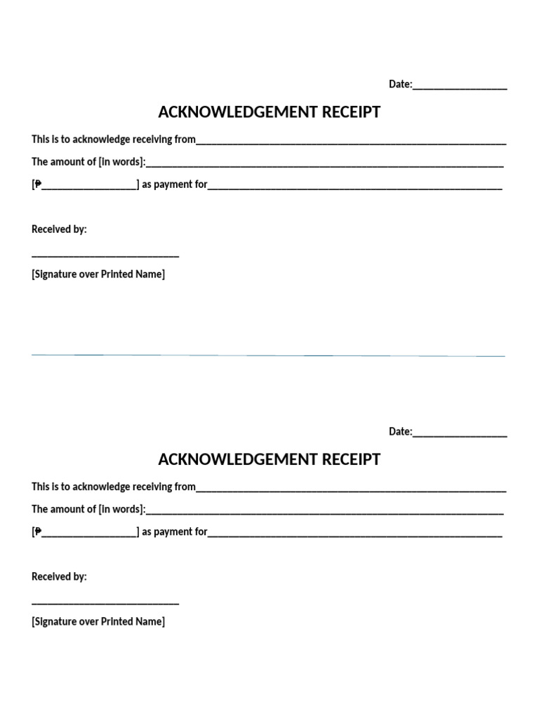 Acknowledgement Receipt for Payment | PDF