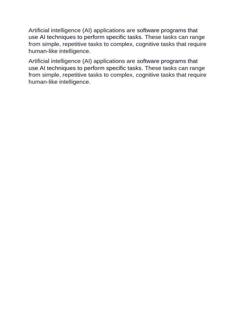 Overview of AI Applications and Tasks | PDF