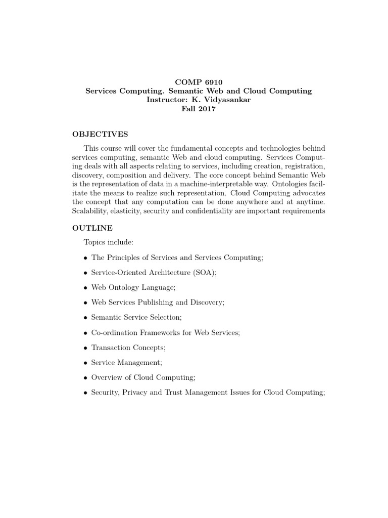 Services Computing and Cloud Course | PDF | Computing