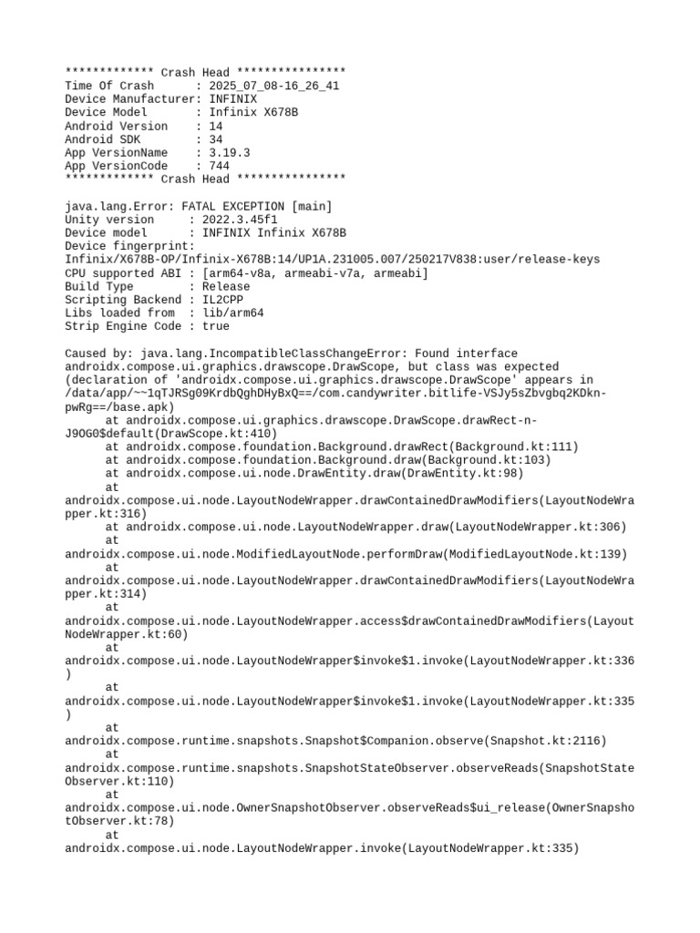 Infinix X678B Crash Report Analysis | PDF | Mobile App | Information ...