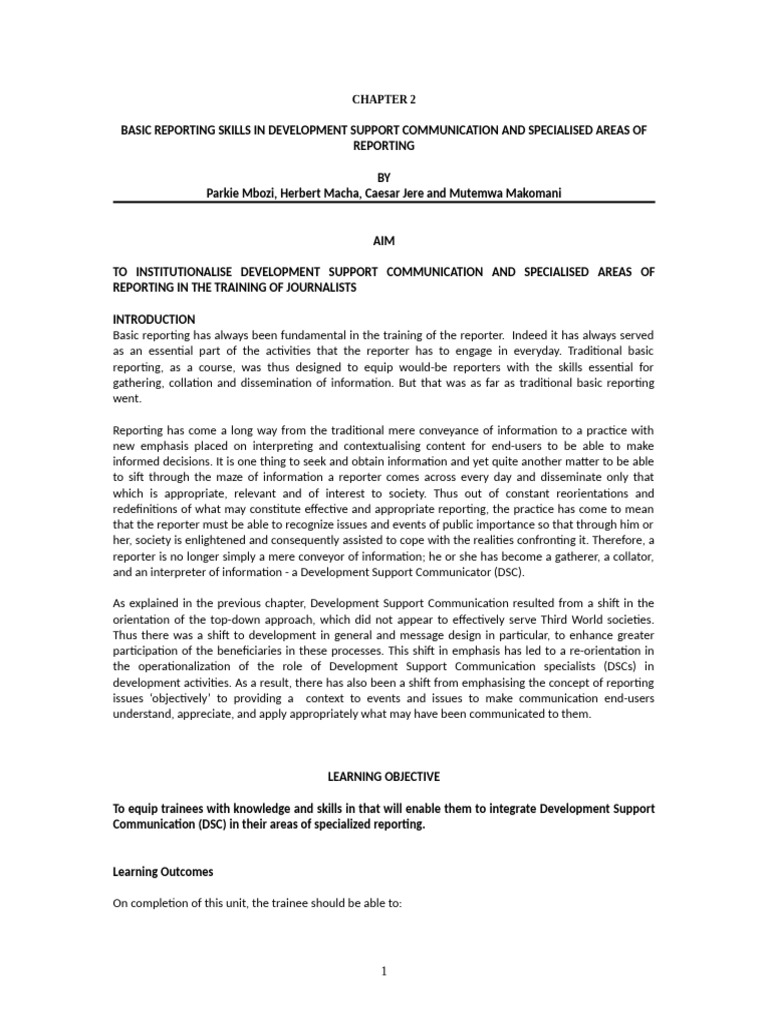 Essential Skills for Development Reporting | PDF | Internet ...