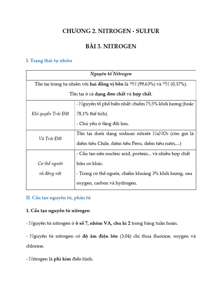 Bài 3. Nitrogen | PDF