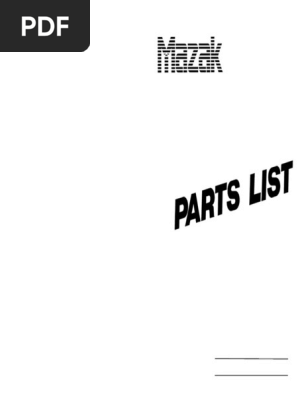 Mazak Machine Tool Parts Manual | PDF | Specification (Technical